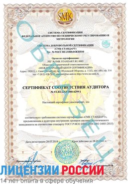Образец сертификата соответствия аудитора №ST.RU.EXP.00014299-1 Соликамск Сертификат ISO 14001
